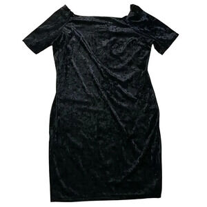 Vintage Banabee Black Velvet Off Shoulder Cocktail Dress Women's Size XXL